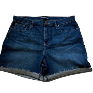 Calvin Klein Indigo Blue Denim Cutoff Shorts Women’s 14 Stretch High Rise